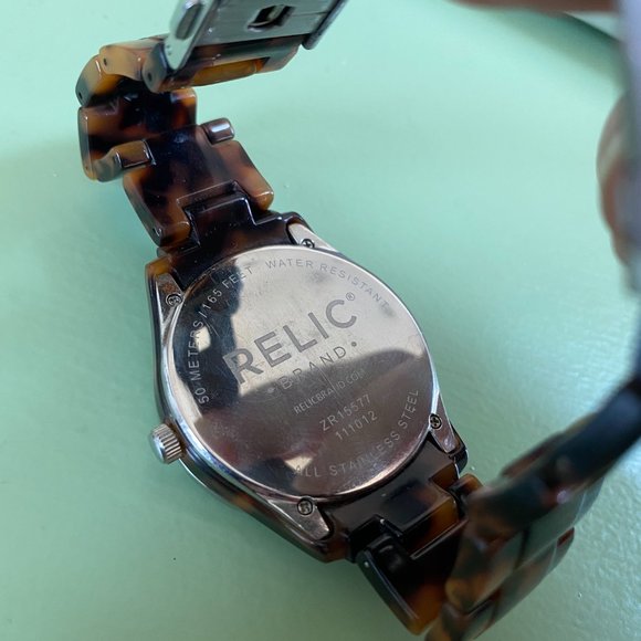 Relic/Fossil Tortoise Shell Watch EUC LOOK! - Picture 4 of 9